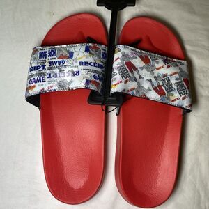 AND1 Mens Sandals sz 8 Chasin Red Multicolor Slide slip on Lenticular athleisure